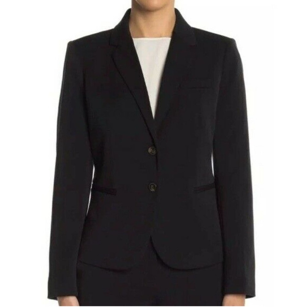 J. Crew Schoolboy Black Blazer Women’s Size L Poly Blend Office Preppy - Picture 2 of 11